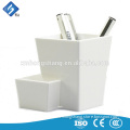 Durable White Acrylic Pen Holder Pen Display Stand with A Small Pocket Below